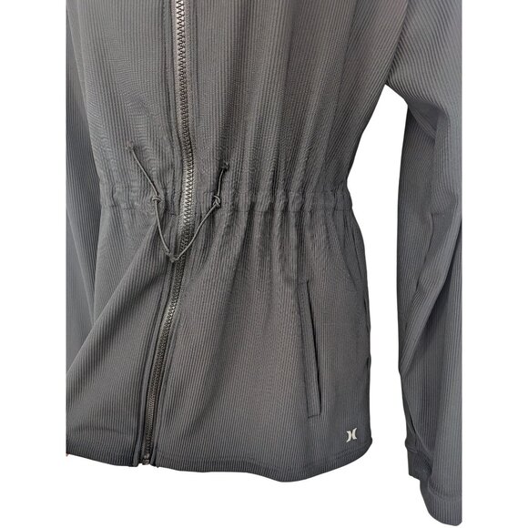 Hurley Zip Up Drawstring Performance Jacket Women Size XL Athleisure Minimalist - Picture 3 of 10